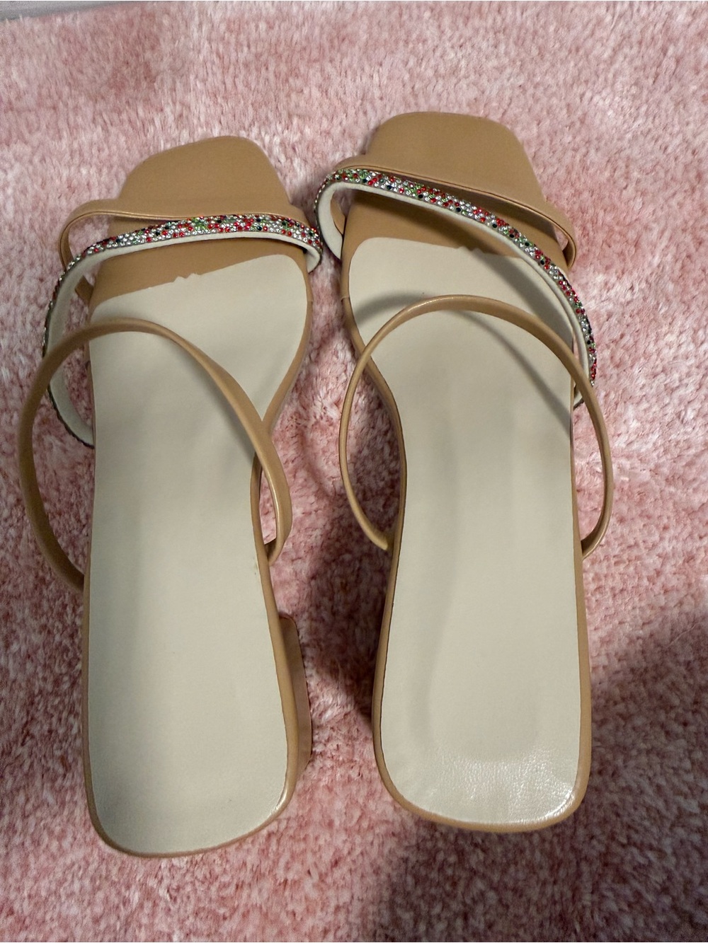 & Other Stories Beige Crystal-Embellished Strappy Sandals